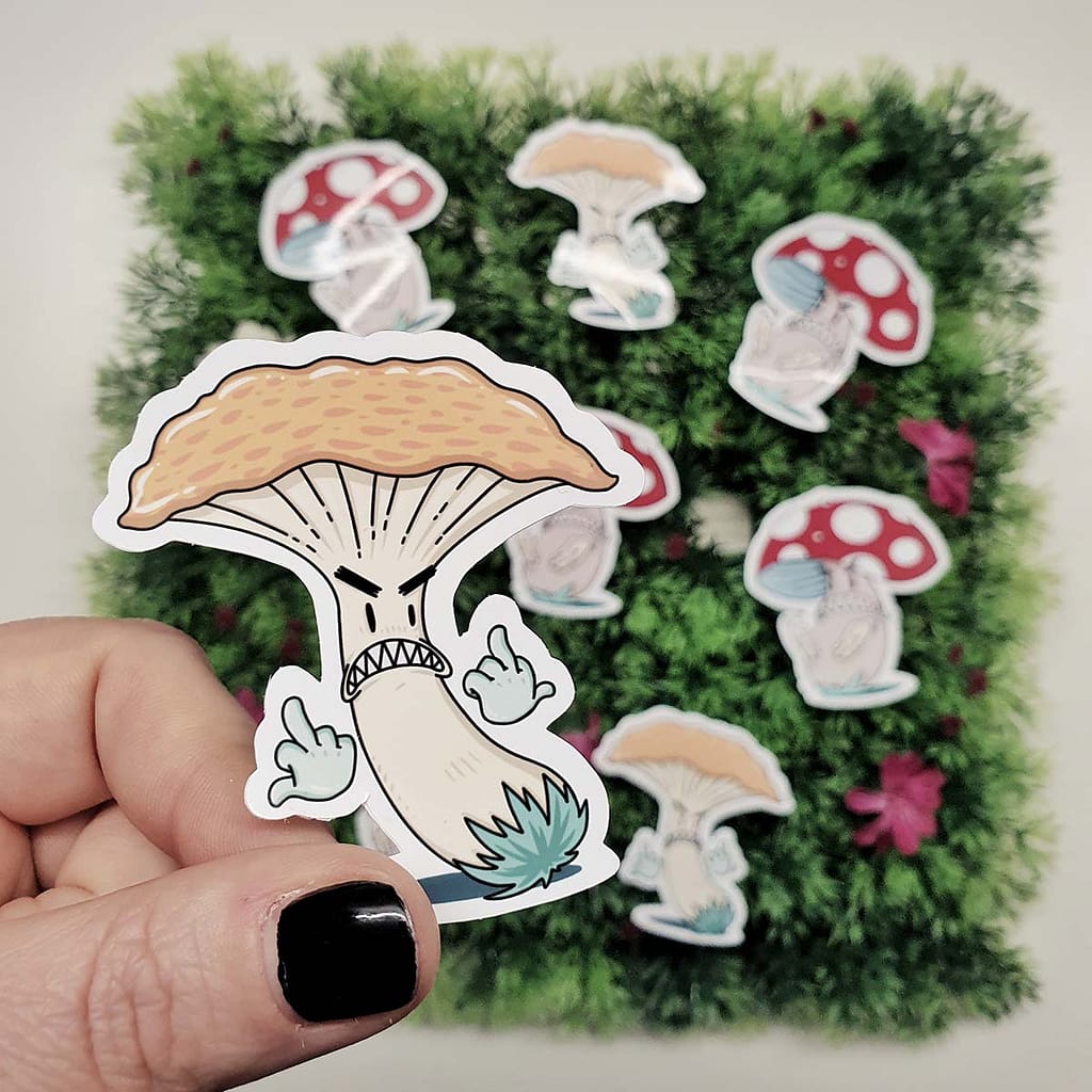 naera-da-altrove-funghetti-incazzati-cricut-maker-stickers-adesivi-vinile-adesivo-wallpaper-sfondo-cellulare-gestaccio